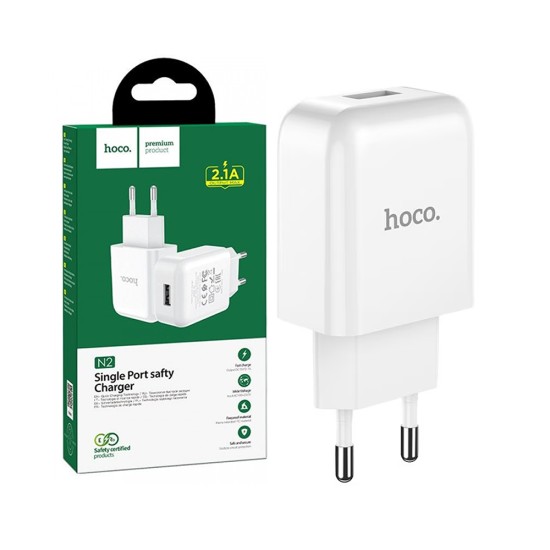 Hoco Adapter N2 Vigour with Type C Port 2.1A White